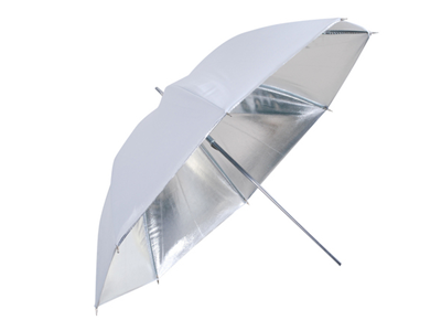 'Diffuusiovarjo, hopea/valkoinen, käännettävä, 100 cm'