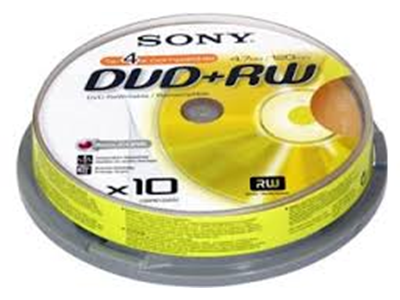 'DVD-RW-levy, Sony DVD-RW x10, 4,7GB, 120min'