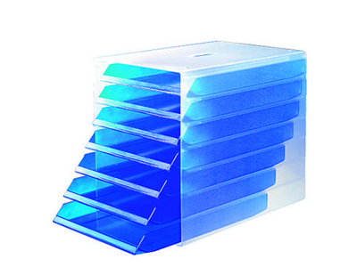 'Laatikosto, Idealbox, 7-osainen, läpinäkyvä, sininen'