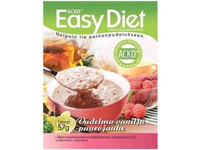'vadelma-vaniljapuuro, Leader ACKD Easy Diet, 57g'