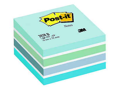 'Viestilappukuutio, Post-It 2028, 76x76mm, siniset pastellit'