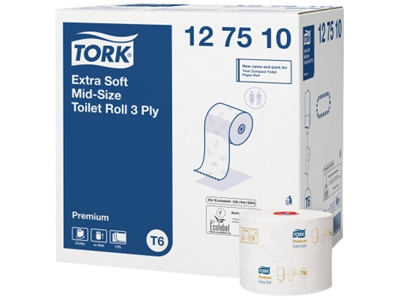 'WC-Paperi, Tork Extra soft mid-size, 3-kerrosta, T6, valkoinen, 1 ltk/24'
